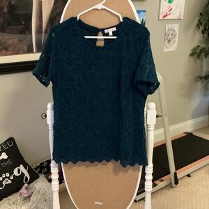 Elegant Teal Lace Women's Top